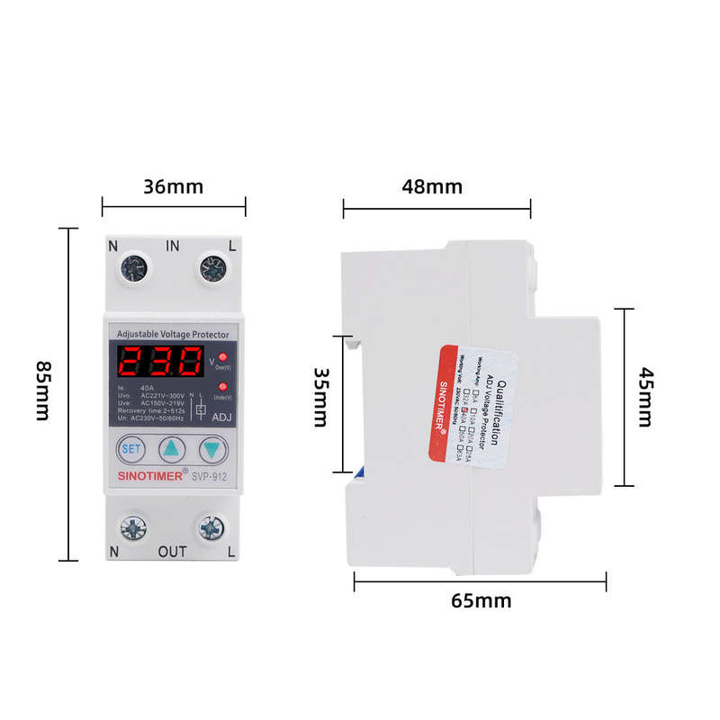 Multifunctional Adjustable Voltage Limit Current Protector Self-resetting Switch Dual Display Protec