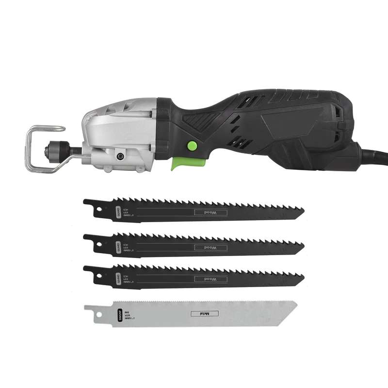 600W 5-Amp Mini Compact Reciprocating Saw Corded Reciprocating-type Saw 6.6ft Extra Long Cable Varia
