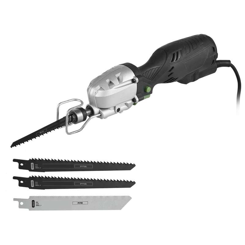 600W 5-Amp Mini Compact Reciprocating Saw Corded Reciprocating-type Saw 6.6ft Extra Long Cable Varia