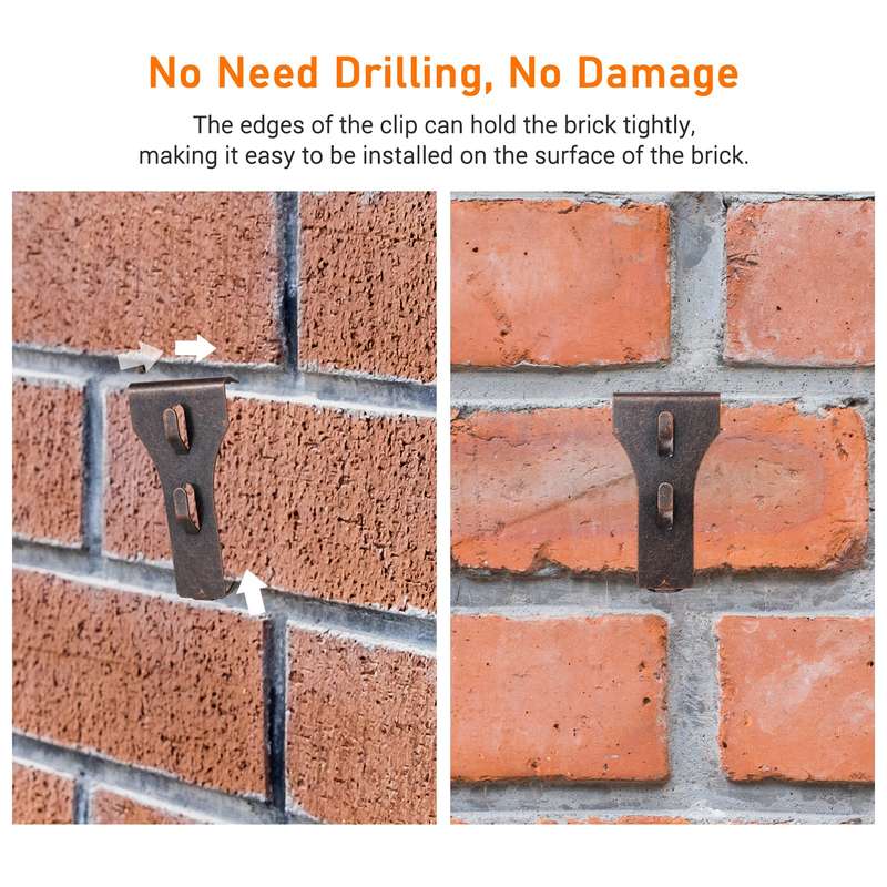 10 PCS Brick Hook Clip Outdoor Hanging Hooks for 60-70mm Brick in Height No Drilling Sliding