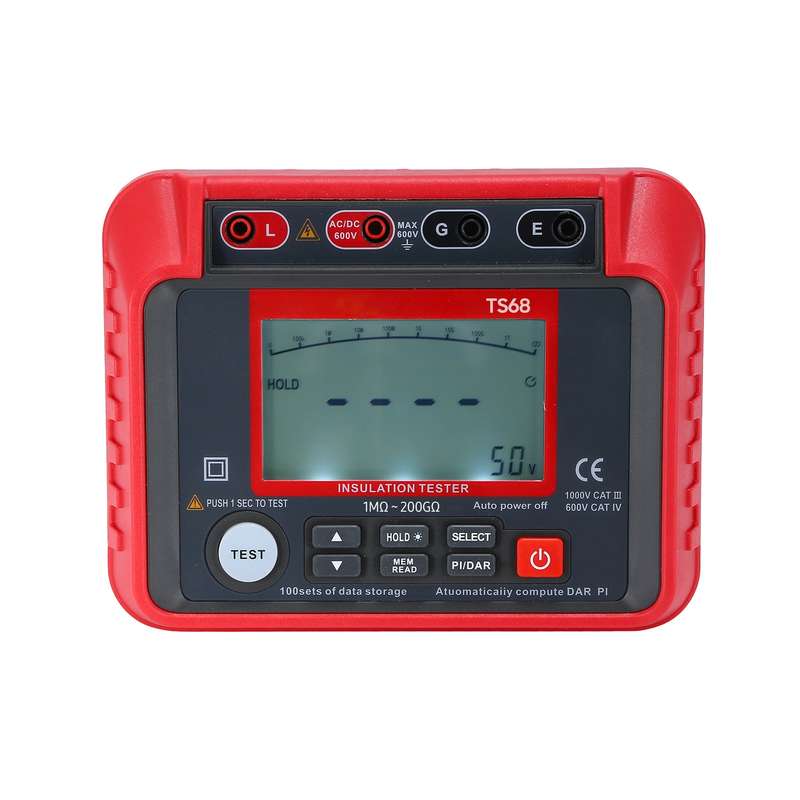 TS68 Digital Insulation Resistance Tester 1M-200G Megohmmeter with LCD Backlit Display AC DC