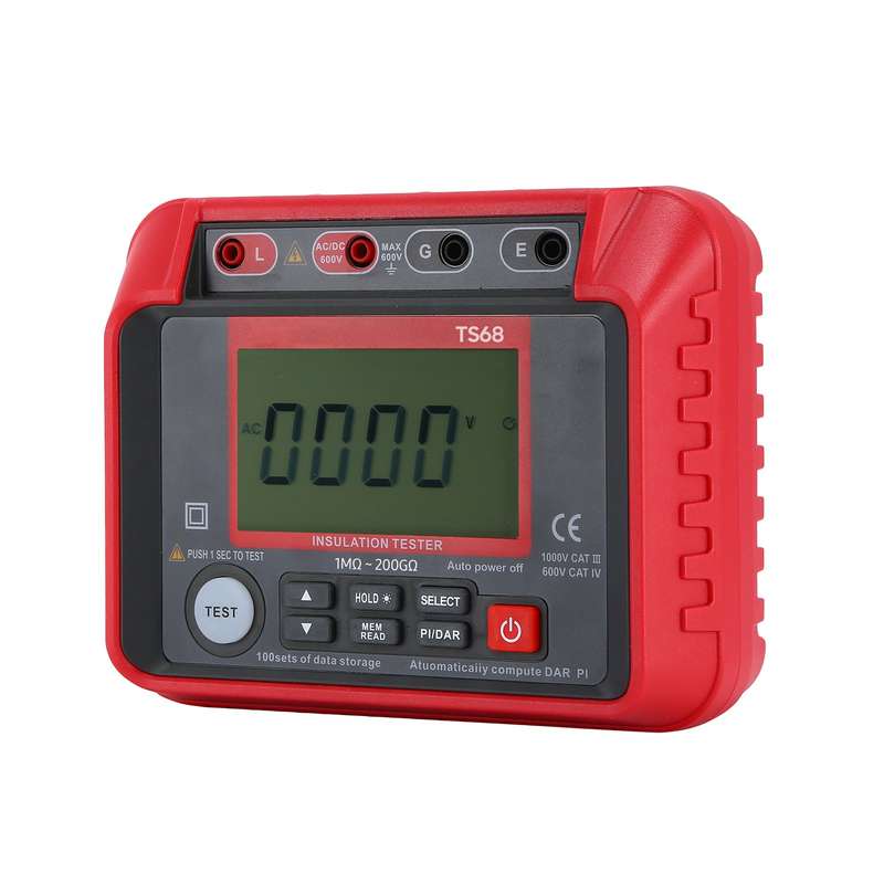 TS68 Digital Insulation Resistance Tester 1M-200G Megohmmeter with LCD Backlit Display AC DC