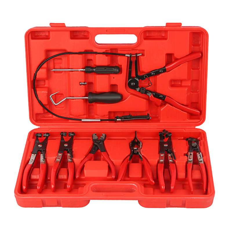 9 PCS Flexible Wire Long Reach Hose Clamp Pliers Kit Automobile Hose Remover Pliers Fuel Oil