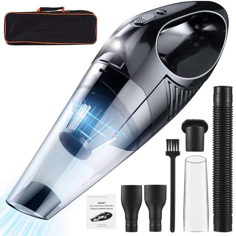 Portable Cordless Car Vacuum Cleaner 8KPa Powerful Handheld Rechargeable Car Vacuum with LED Light L