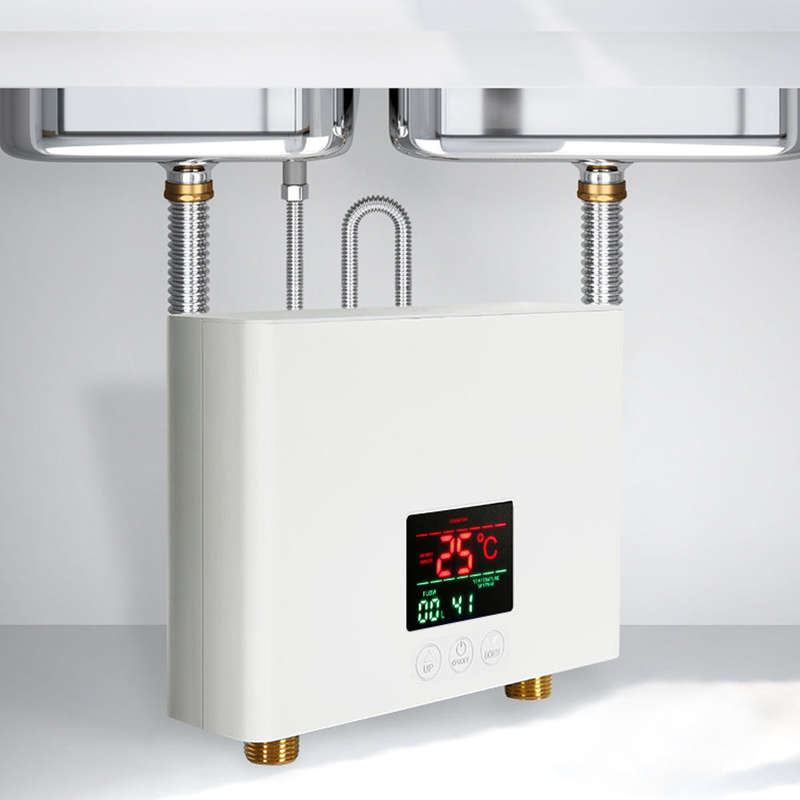 Instant Water Heater 3KW Mini Electric Tankless Water Heater Wall-Mounted with LED Display 3-L