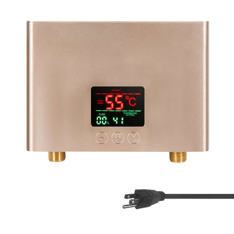 Instant Water Heater 3KW Mini Electric Tankless Water Heater Wall-Mounted with LED Display 3-L