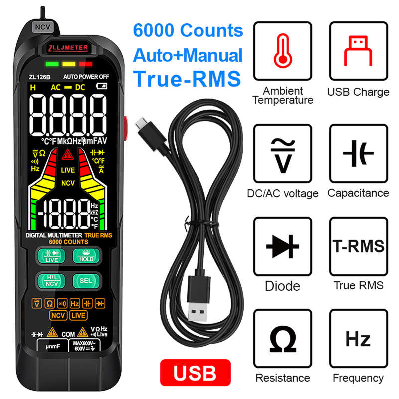 Digital Multimeter Professional Tester Meter Alternating Current Direct Current Voltage Multimetro T