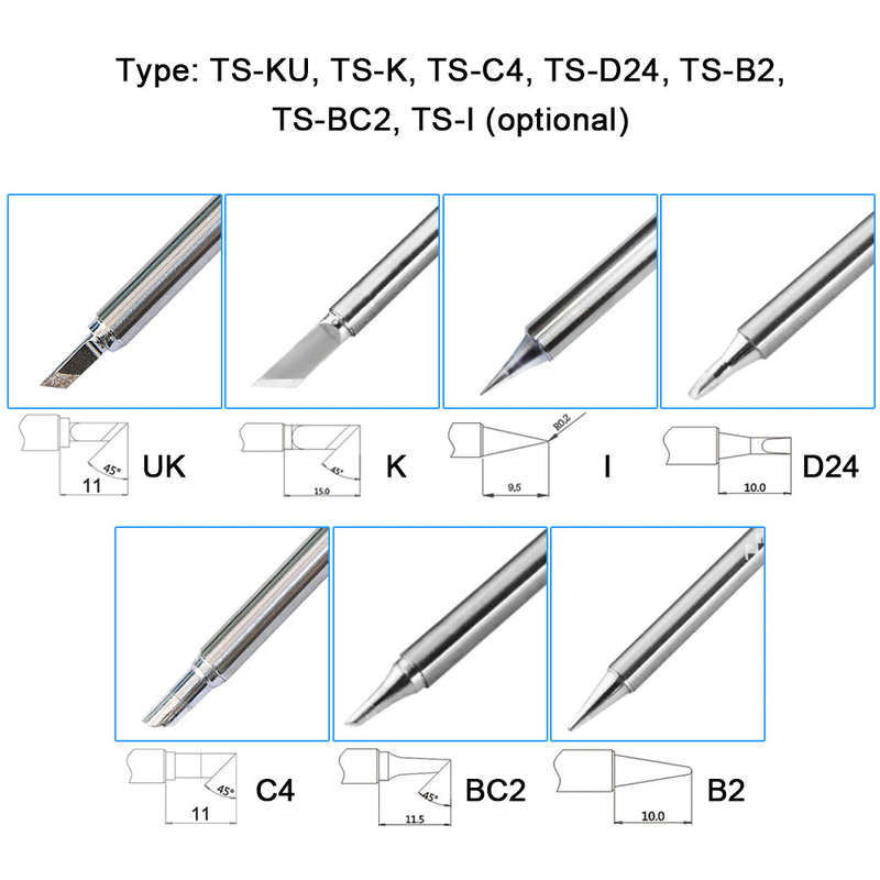 Mini TS100 TS101 Mini Digital Soldering Iron Bit Steel Welding Tips Easy Installation Replacement He