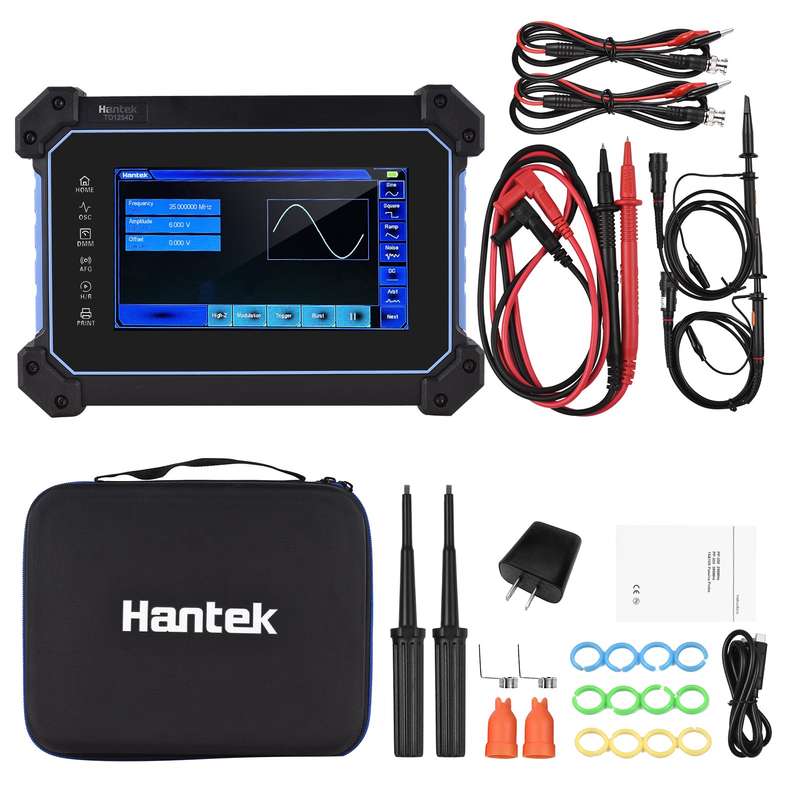 Hantek TO1254D Rechargeable Portable Oscilloscope Multimeter 4-Channel 250MHz Bandwidth 1GSa/S