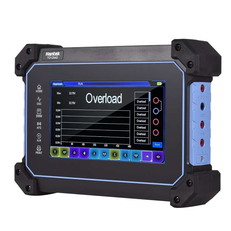 Hantek TO1254D Rechargeable Portable Oscilloscope Multimeter 4-Channel 250MHz Bandwidth 1GSa/S