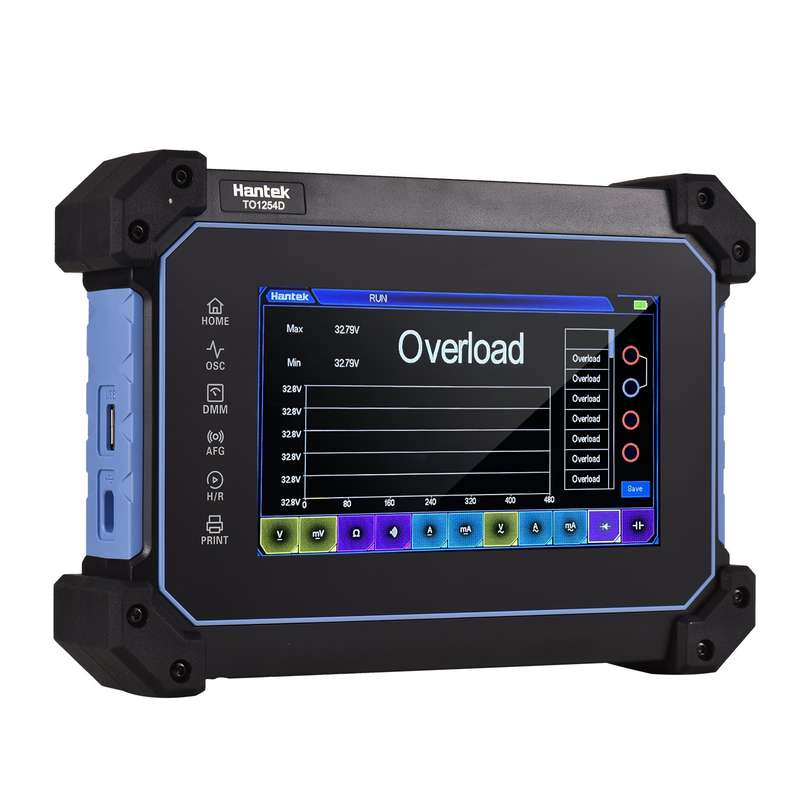 Hantek TO1254D Rechargeable Portable Oscilloscope Multimeter 4-Channel 250MHz Bandwidth 1GSa/S