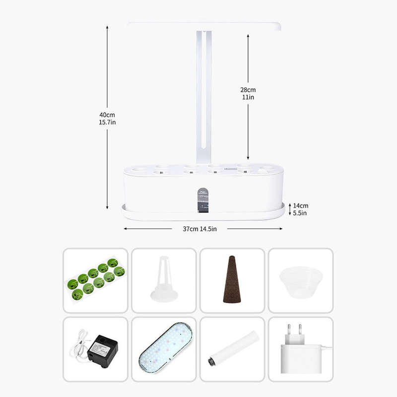 10 Pods Hydroponic Growing System, Indoor Herb Garden Kit with Grow Light, Smart Garden for Home and