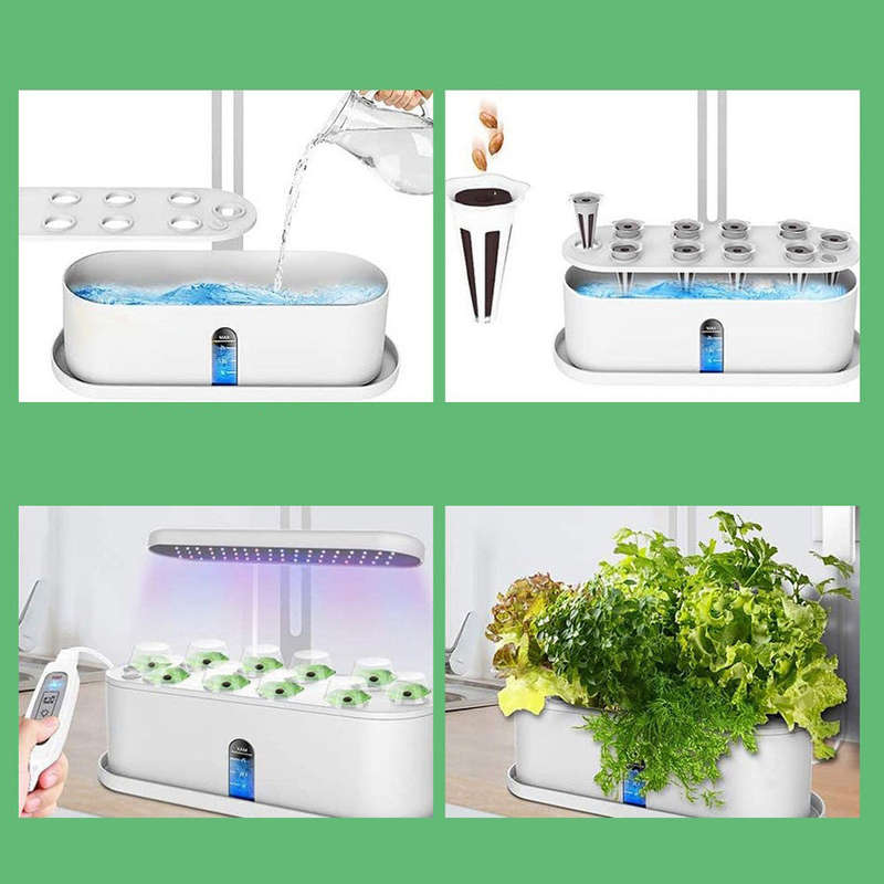 10 Pods Hydroponic Growing System, Indoor Herb Garden Kit with Grow Light, Smart Garden for Home and