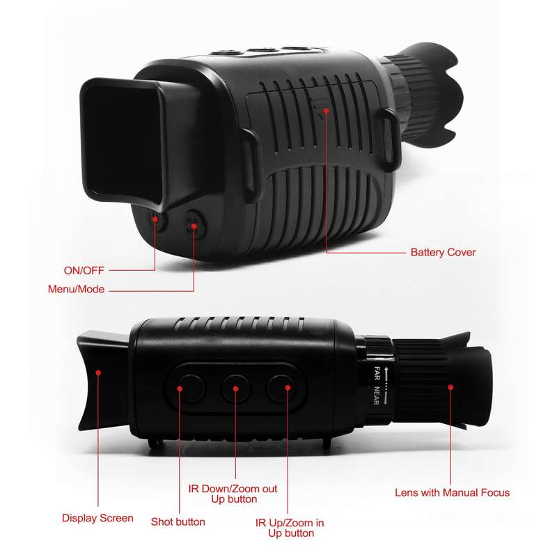 Outdoor Night-Visions Device Infrared Optical Monocular Device 10 Languages 5X Digital Zoom Photo Vi