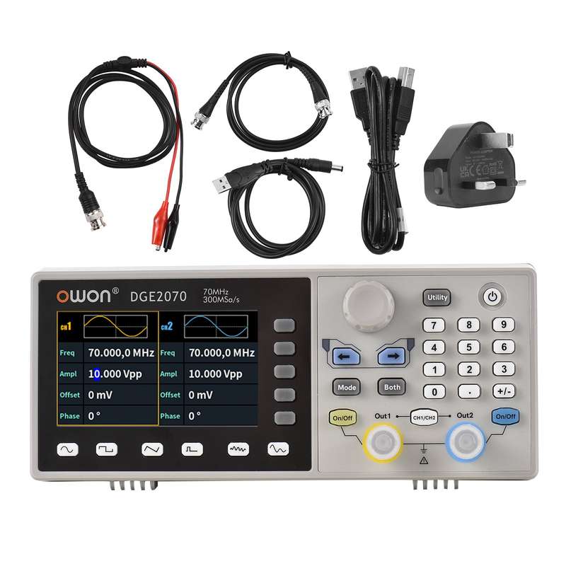 Owon DGE2070 Digital Storage Oscilloscope Dual Channel Mini Portable Oscillometer Arbitrary Wa