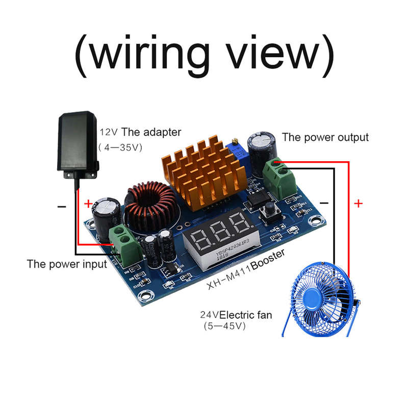Digital Boost Board 100W High Power Step-up Module Voltage Regulator Adjustable 4-35VDC To 5-
