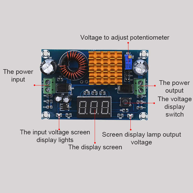 Digital Boost Board 100W High Power Step-up Module Voltage Regulator Adjustable 4-35VDC To 5-