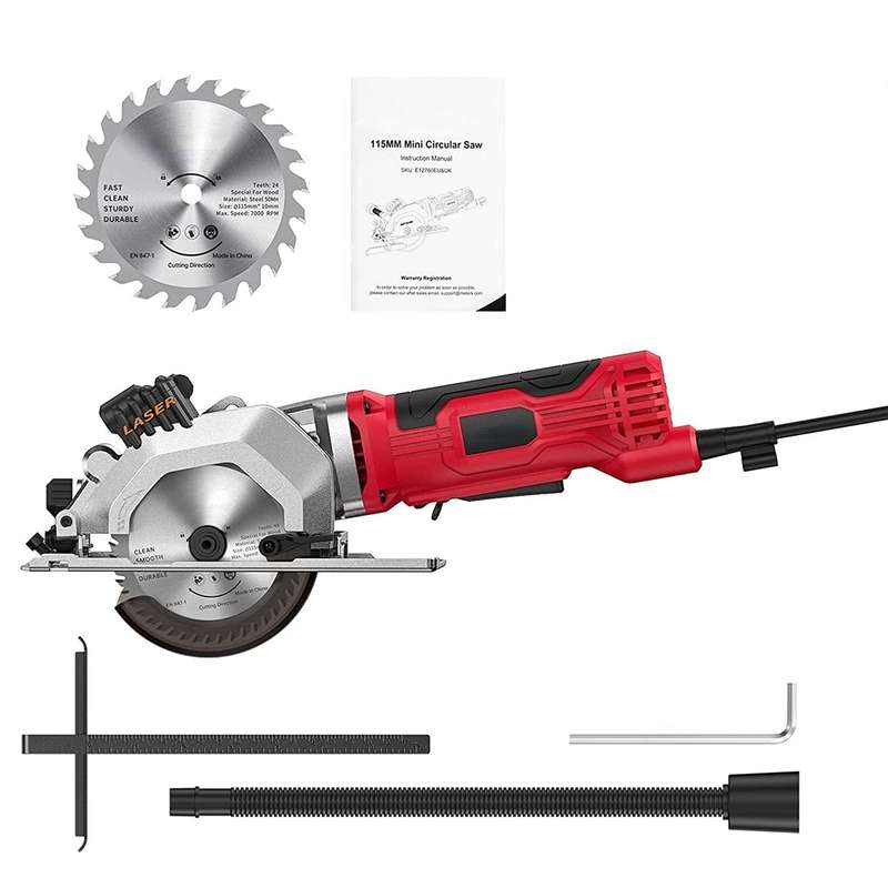 Mini Circular Saw 5.8Amp 4-1/2 Inch Compact Circular Saw 3700RPM Electric Circular Saws with Laser C
