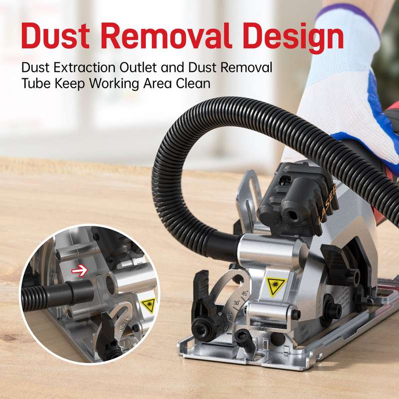 Mini Circular Saw 5.8Amp 4-1/2 Inch Compact Circular Saw 3700RPM Electric Circular Saws with Laser C