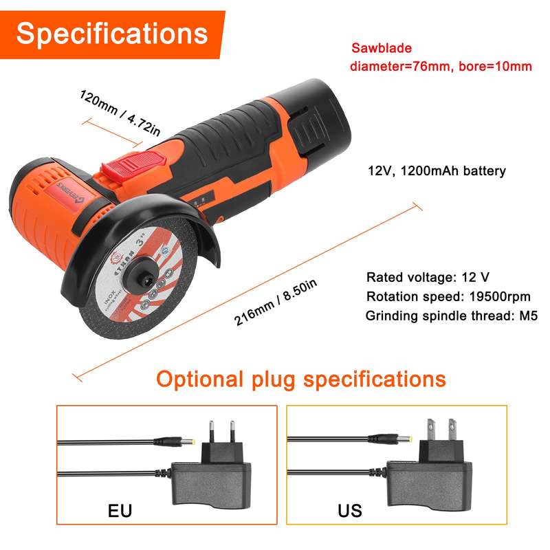 19500rpm Electric Grinding Tool Multifunctional Mini Grinder Handheld Cutter for Cutting Polishing C