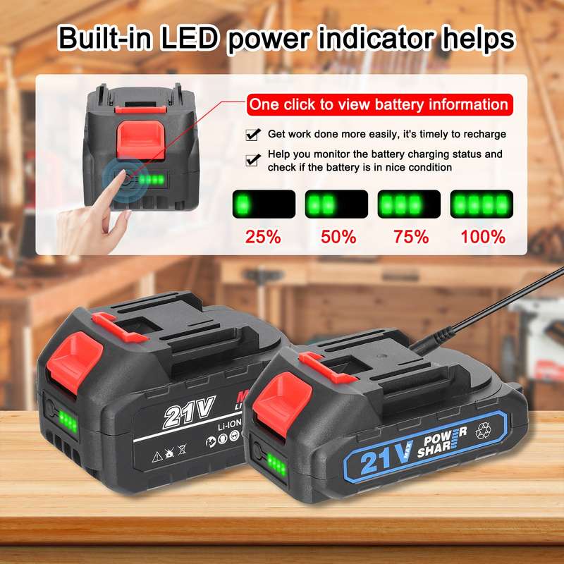 21V Makita Rechargeable Lithium Battery and Battery Adapter Set Electric Power Tool Replacement Batt