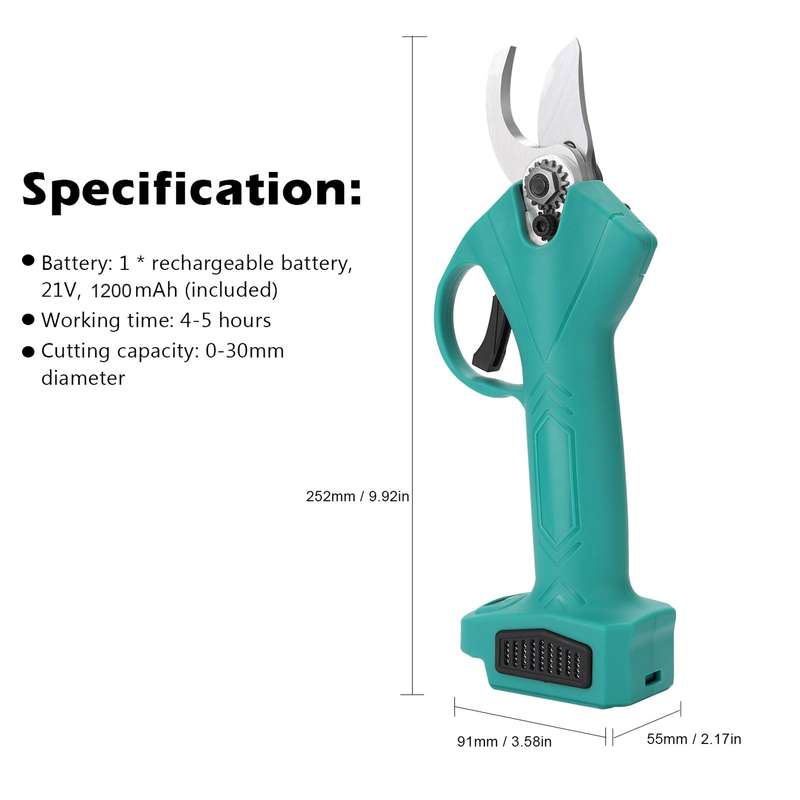 21V Cordless Electric Pruner Pruning Shear Efficient Fruit Tree Bonsai Pruning Branches Cutte