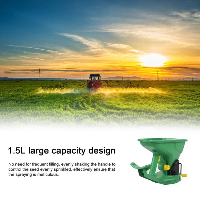 Gardening Handheld Seed Spreader Portable Manual Seeder 1.5L Capacity  with 5 Gears Adjustabl