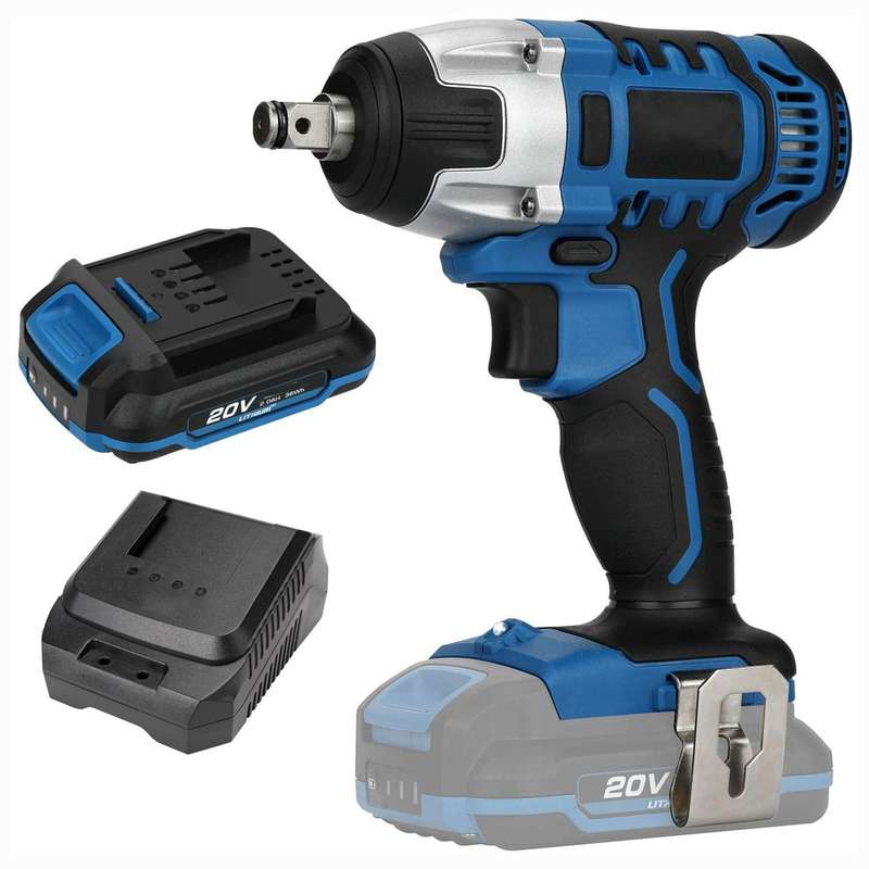Cordless Impact Wrench, 1/2 inch Electric Impact Wrench w/Max Torque 260 ft-lbs (220N.m), Pow