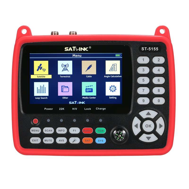 Digital Satellite Finder Meter DVB-S/S2/T/T2/C Combo Meter Portable Satellite TV Signal Finder