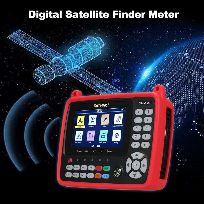 Digital Satellite Finder Meter DVB-S/S2/T/T2/C Combo Meter Portable Satellite TV Signal Finder
