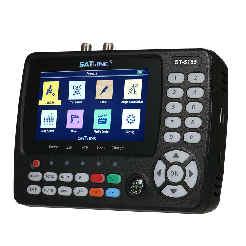 Digital Satellite Finder Meter DVB-S/S2/T/T2/C Combo Meter Portable Satellite TV Signal Finder