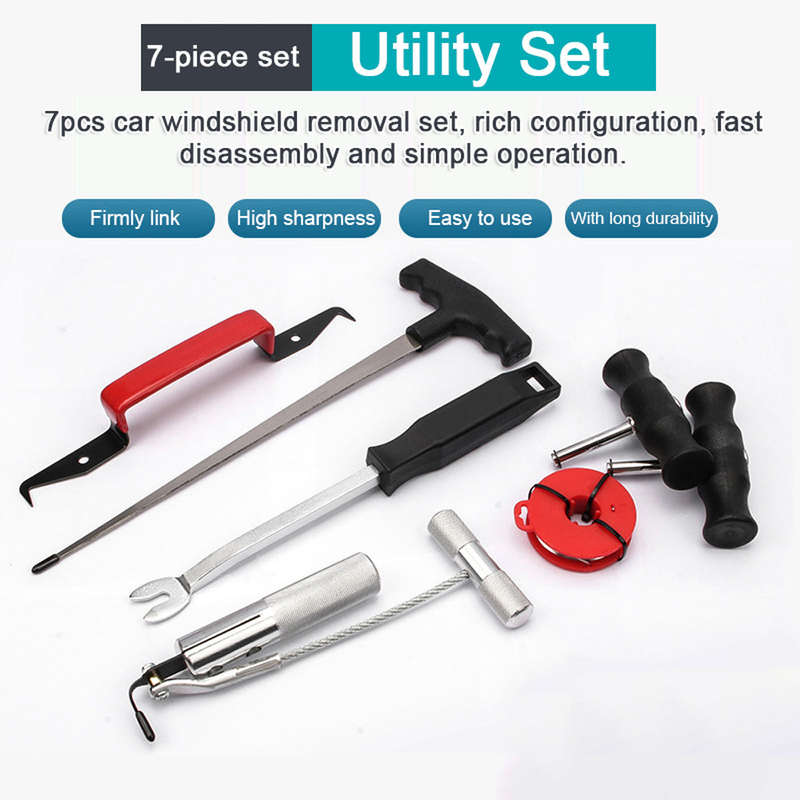 7PCS Car Windshield Removal Tool Set Wire Puller Threader Combination Set Auto Car Window Gla