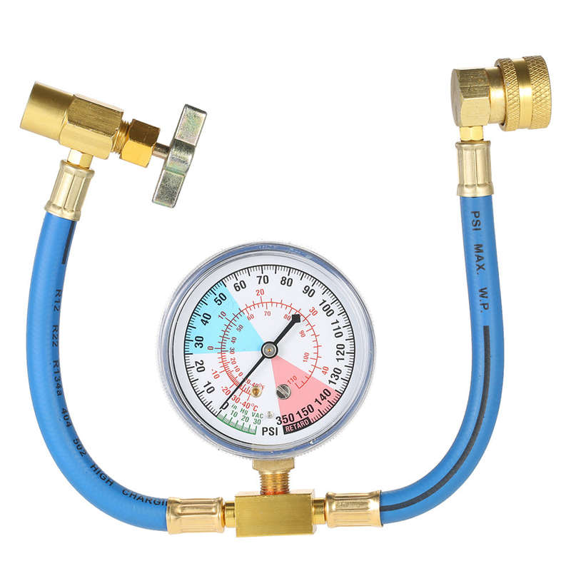 AC R134A Car Auto Air Conditioning Refrigerant Recharge Measuring Hose Gauge Kit 1/2