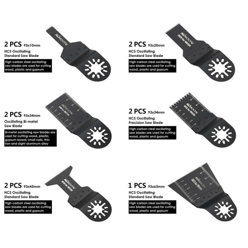 KKmoon 11pcs Oscillating Oscillating Multi Tool Saw Wed for Fein Multimaster Makita Bosch Rockwell S