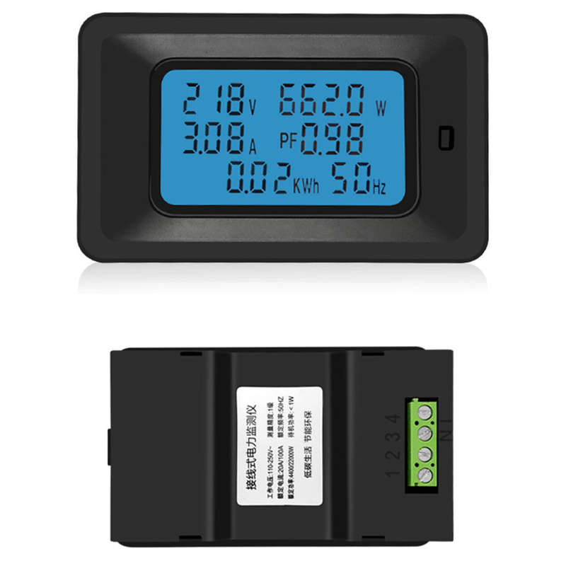 100A Digital Voltage Meter Energy Meter LCD 5KW Power Factor Energy Frequency Meters Voltmete