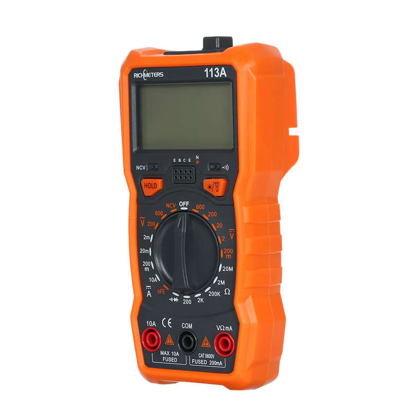 RICHMETERS RM113A NCV Digital Multimeter 2000 Counts HFE AC/DC Voltage Measuring Meter  with M