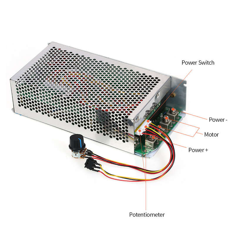 DC 10V-50V 5000W 200A DC Motor Adjustable Speed Controller Regulator PWM Reversible Control
