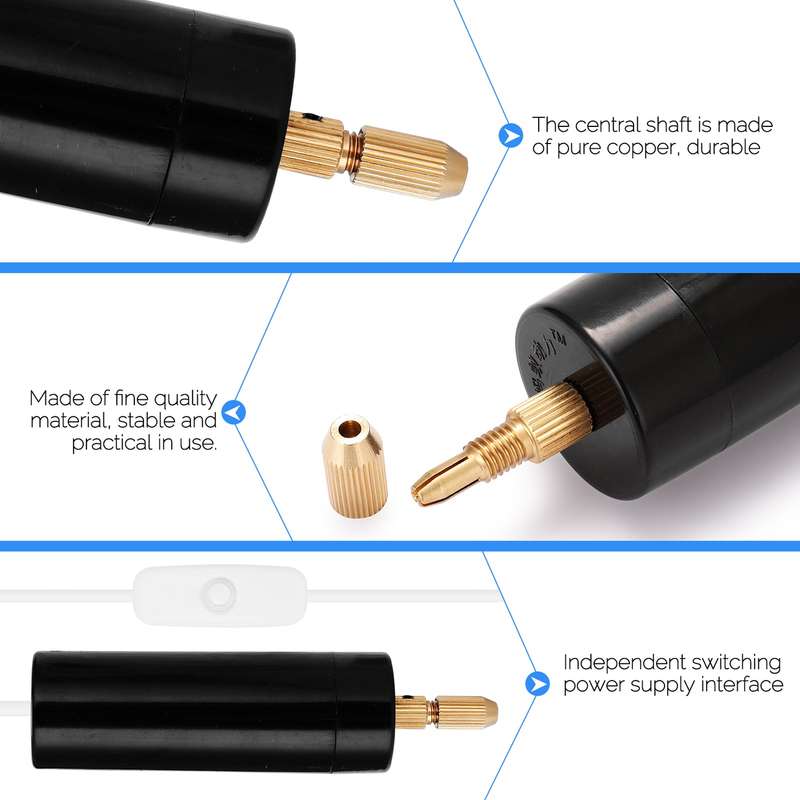 Portable Mini Electric Drills Handheld Micro USB Drill with 3pc Bits Diy Craft Tools