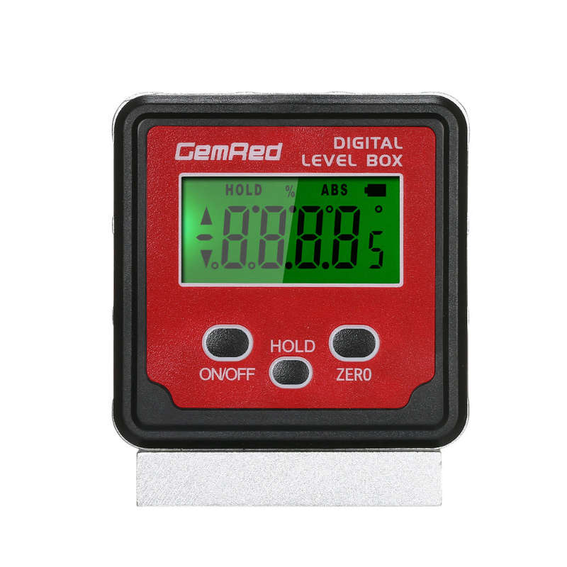 GemRed Level Box Angle Gauge Digital Angle Finder Inclinometer Level Gauge Magnetic Base