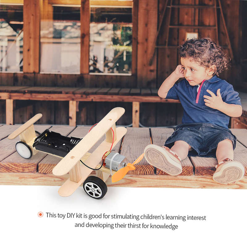Wood Electric Aircraft Electric Glider DIY Kit Kids Toy Airplane DIY Kit Electric Wooden Airp