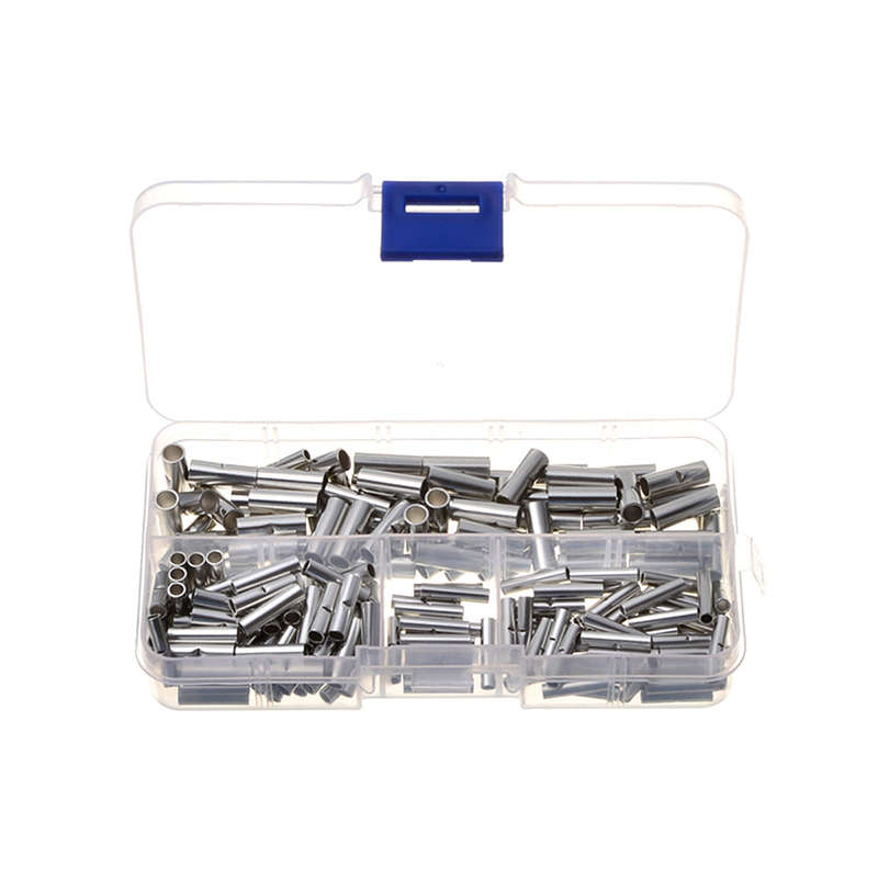 200PCS/Box Non-Insulated Butt Connectors Uninsulated Electrical Wire Ferrule Cable Crimp Terminals w