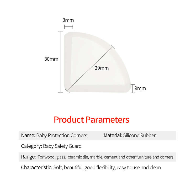 4PCS Baby Safety Silicone Table Edge Protector Angle Corner Protection Cover Anticollision Desk Edge