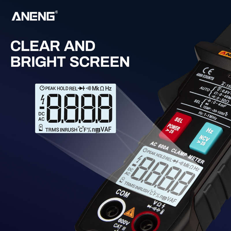 ANENG ST205 4000 Counts Full Intelligent Automatic Range True RMS Digital Multimeter Clamp Met