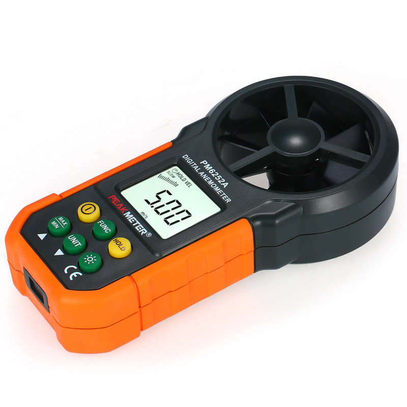 PEAKMETER Handheld Anemometer Portable Wind Speed Meter CFM Meter Wind Gauges Air Flow Thermom