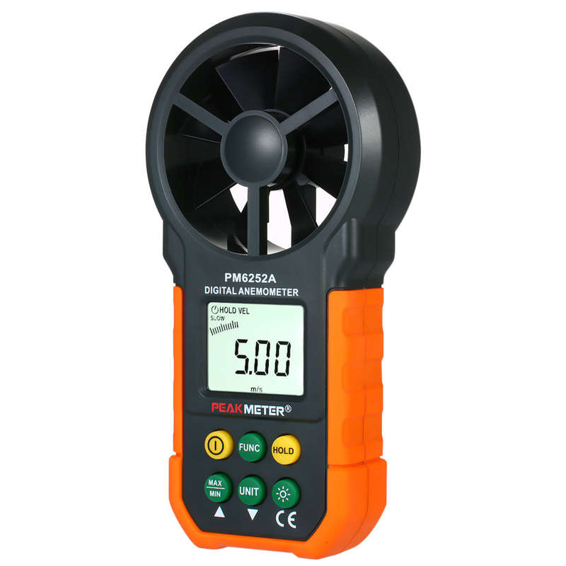 PEAKMETER Handheld Anemometer Portable Wind Speed Meter CFM Meter Wind Gauges Air Flow Thermom