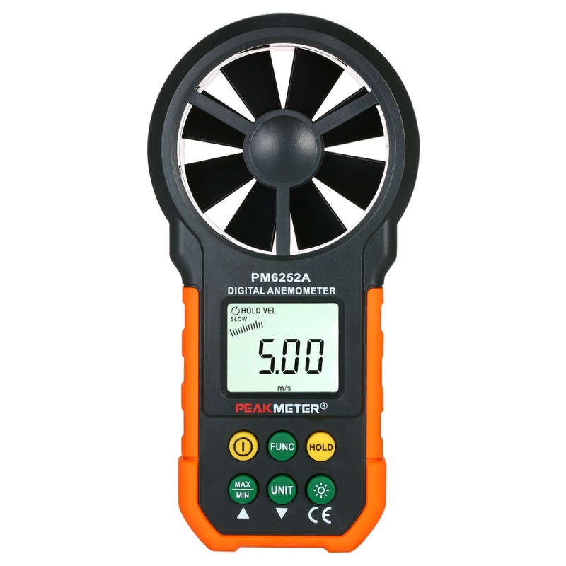 PEAKMETER Handheld Anemometer Portable Wind Speed Meter CFM Meter Wind Gauges Air Flow Thermom