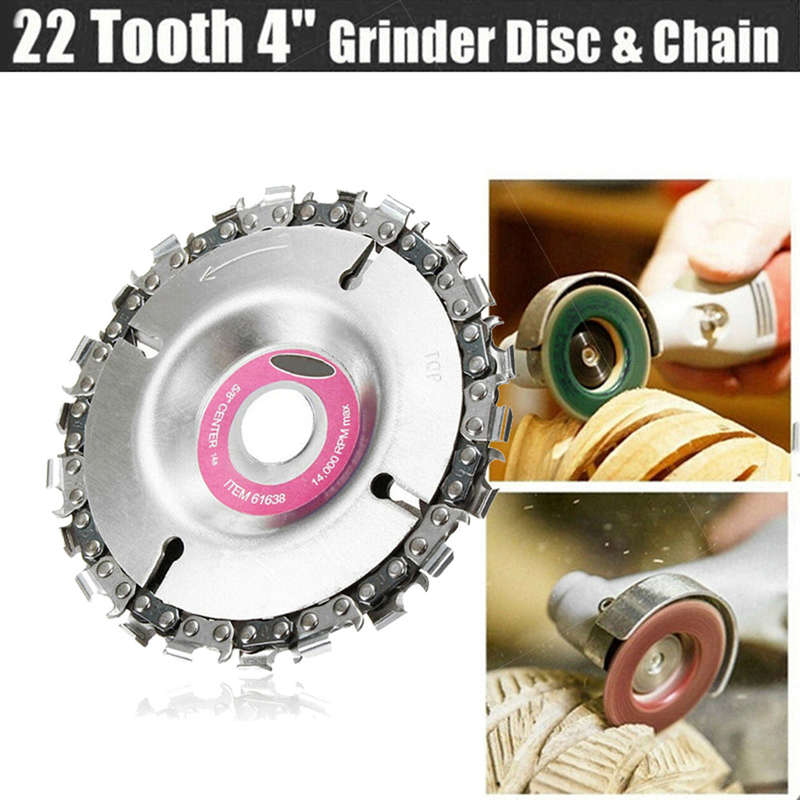 4 Inch Angle Grinder Disc 22 Tooth Chain Saw for Wood Carving Cutting Tool