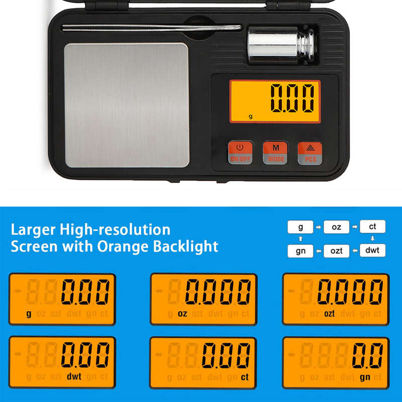 High Precision Professional Digital Milligram Scale 200g/0.01g Portable Jewelry Scale Mini Ba