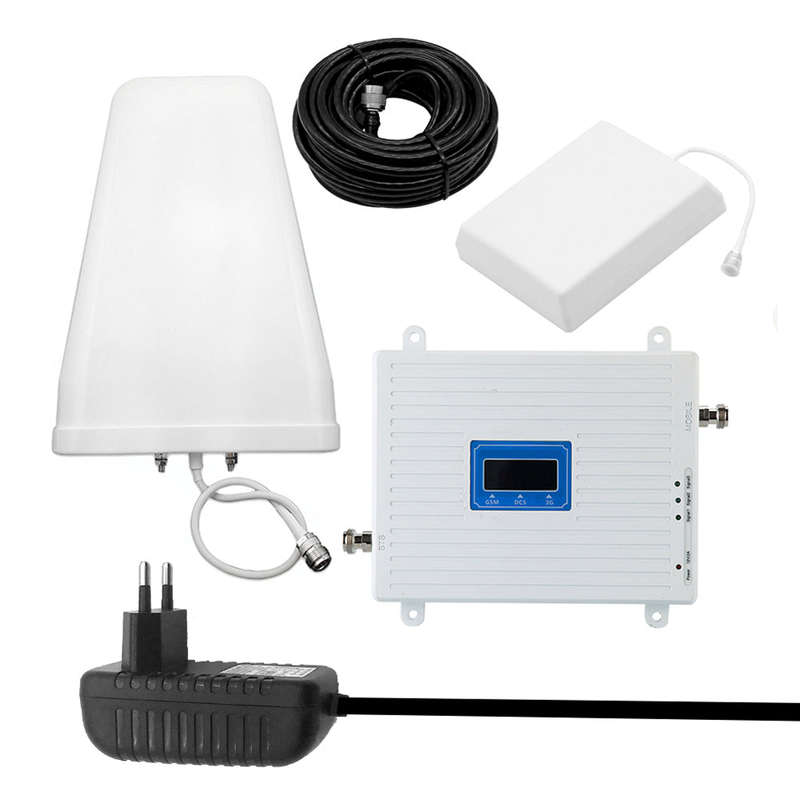 100-240V Tri Band Amplifier 900 1800 2100 GSM DCS WCDMA 2G/3G/4G LTE Universal Signal Booster