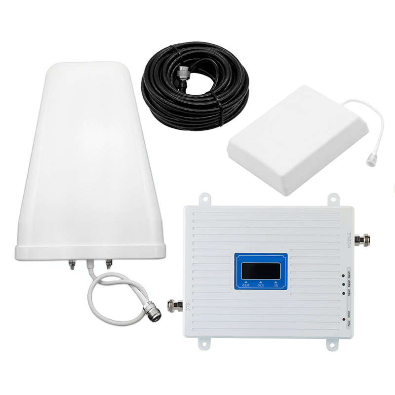 100-240V Tri Band Amplifier 900 1800 2100 GSM DCS WCDMA 2G/3G/4G LTE Universal Signal Booster